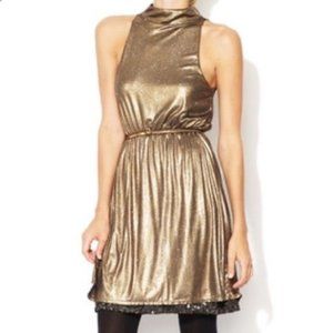 Alice + Olivia gold dress